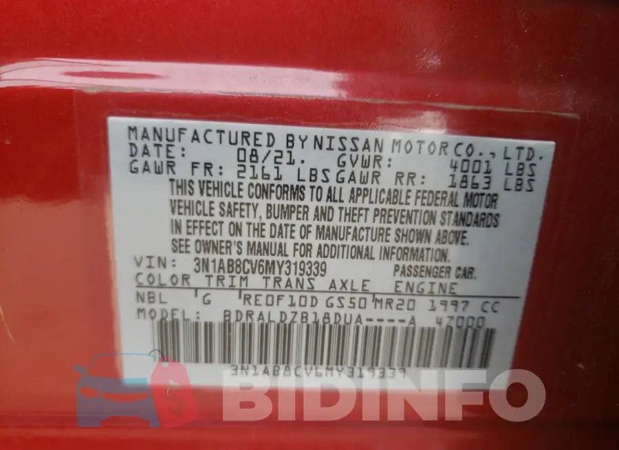3N1AB8CV6MY319339 Photo# 12