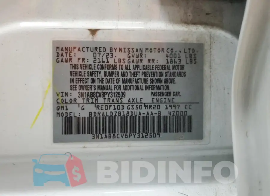 3N1AB8CV8PY312509 Photo# 12