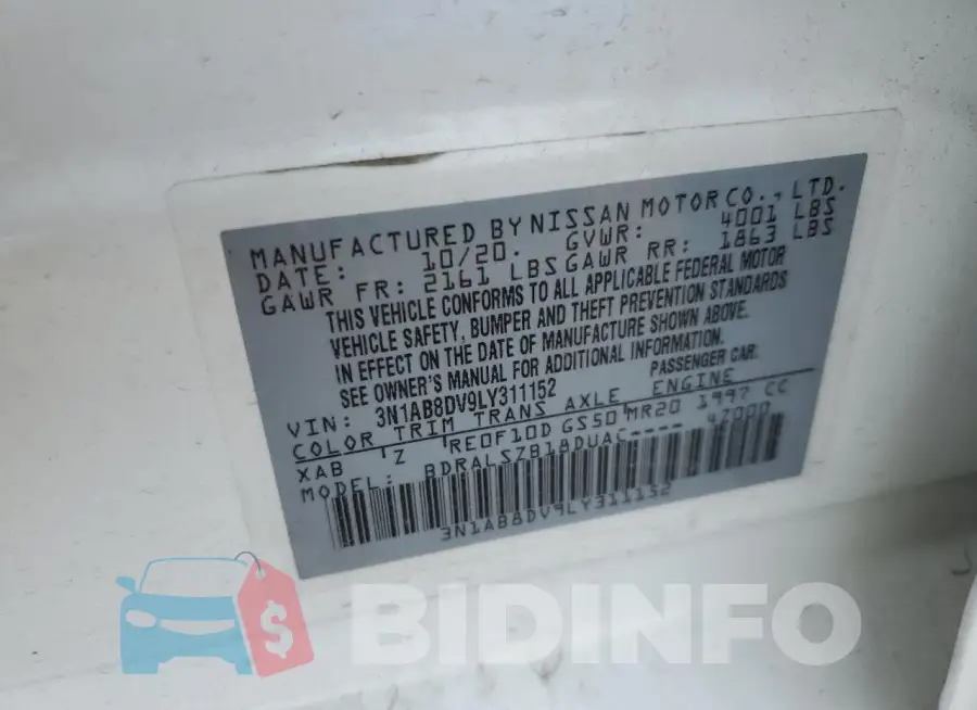3N1AB8DV9LY311152 Photo# 12