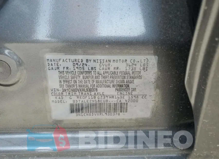 3N1CN8DVXRL930378 Photo# 12