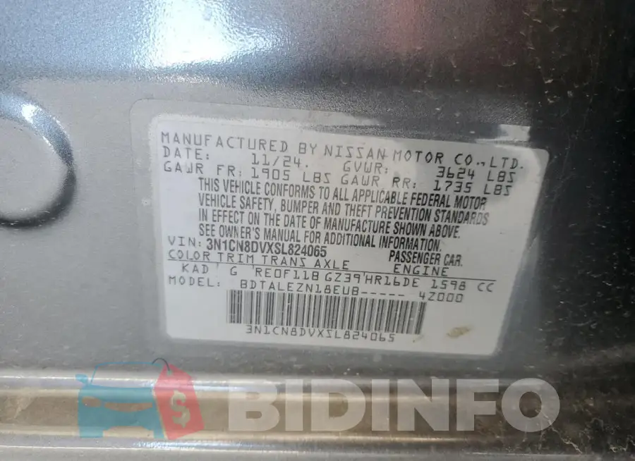 3N1CN8DVXSL824065 Photo# 12