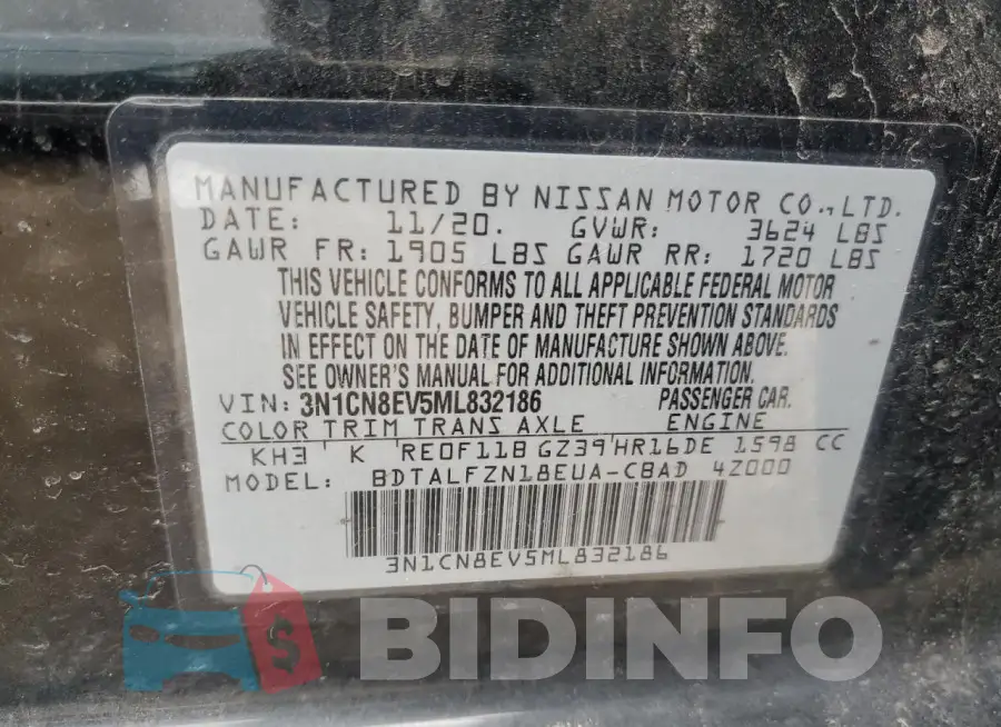 3N1CN8EV5ML832186 Photo# 13