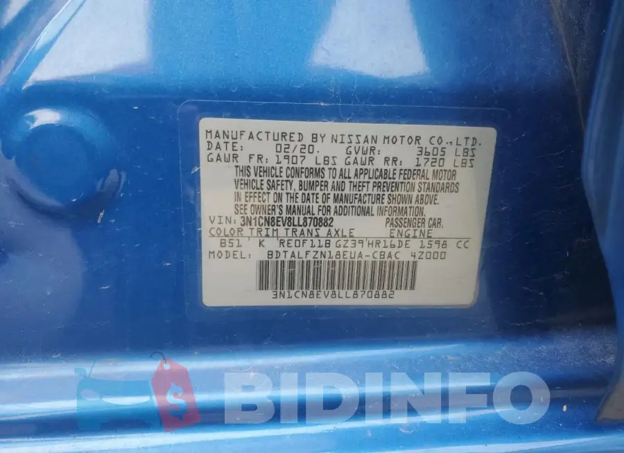 3N1CN8EV8LL870882 Photo# 12
