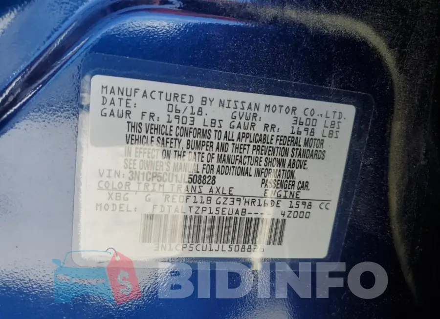 3N1CP5CU1JL508828 Photo# 13