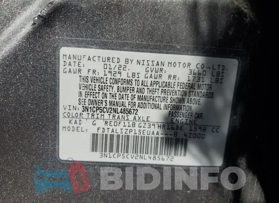 3N1CP5CV2NL485672 Photo# 13