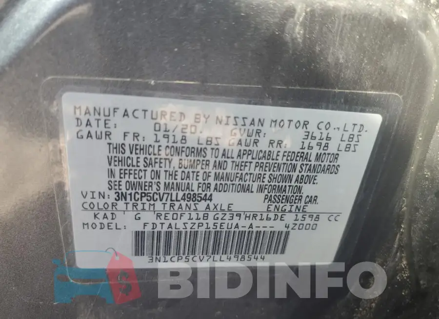 3N1CP5CV7LL498544 Photo# 13