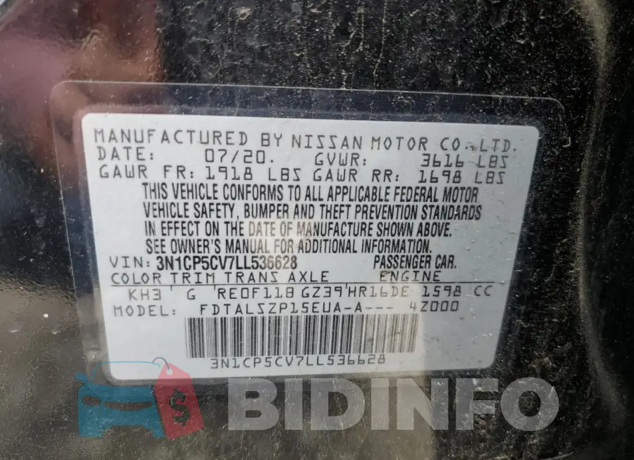 3N1CP5CV7LL536628 Photo# 13
