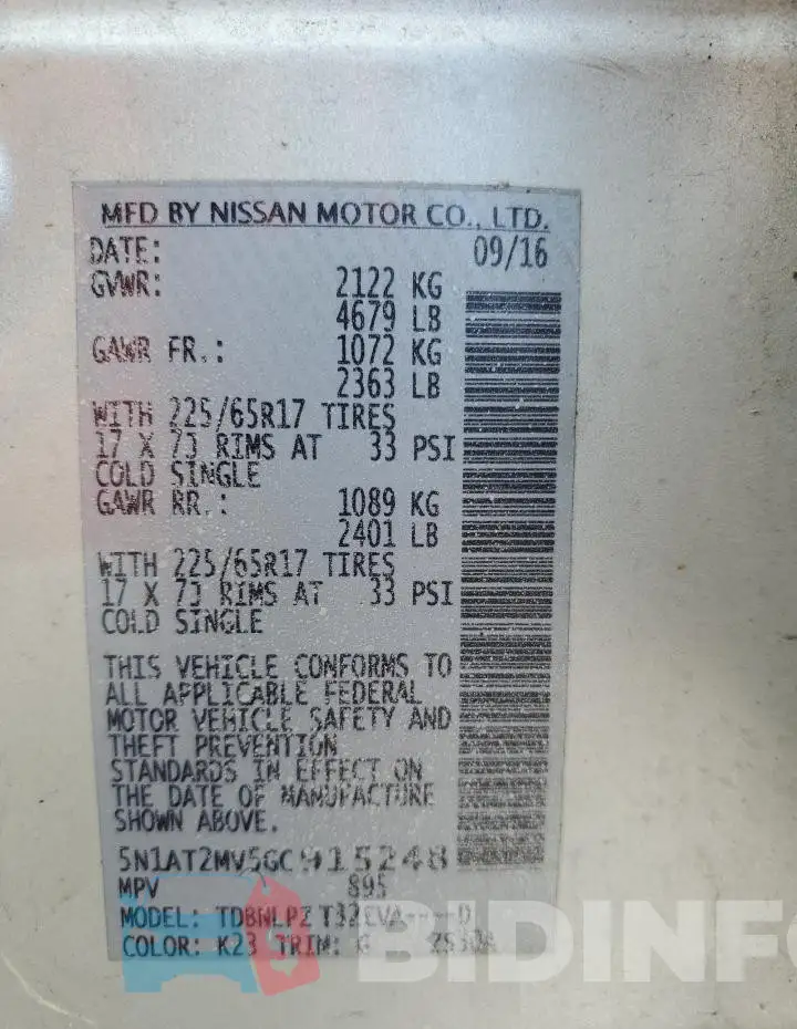 5N1AT2MV5GC915248 Photo# 13