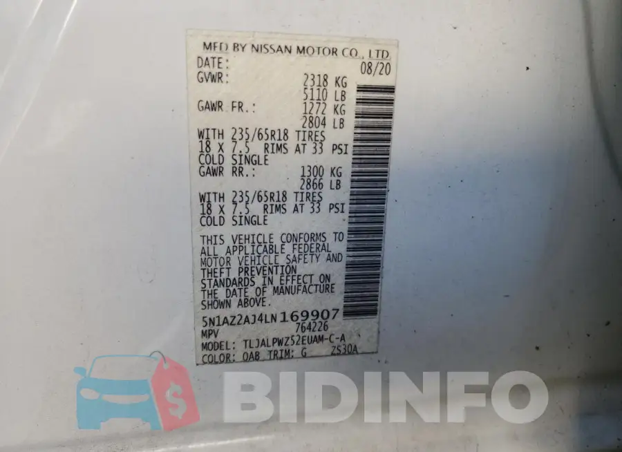 5N1AZ2AJ4LN169907 Photo# 14