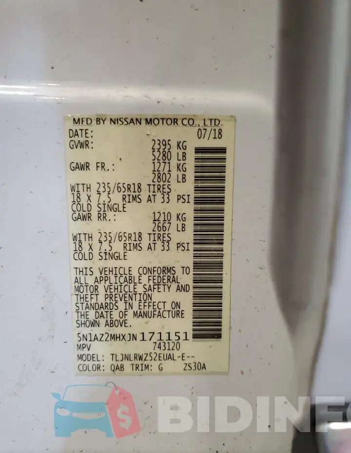 5N1AZ2MHXJN171151 Photo# 14