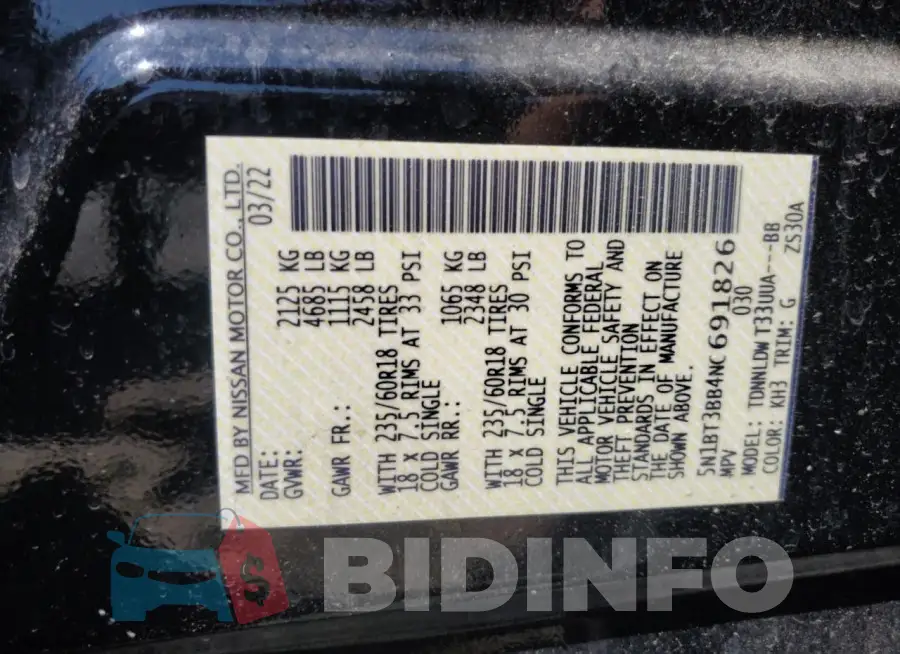 5N1BT3BB4NC691826 Photo# 13