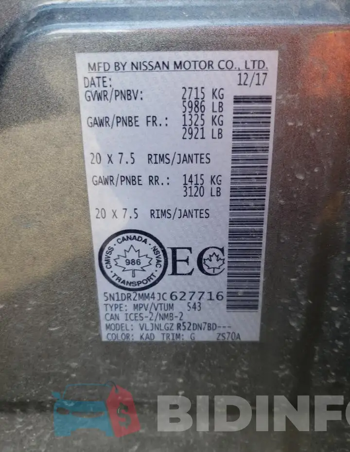 5N1DR2MM4JC627716 Photo# 12
