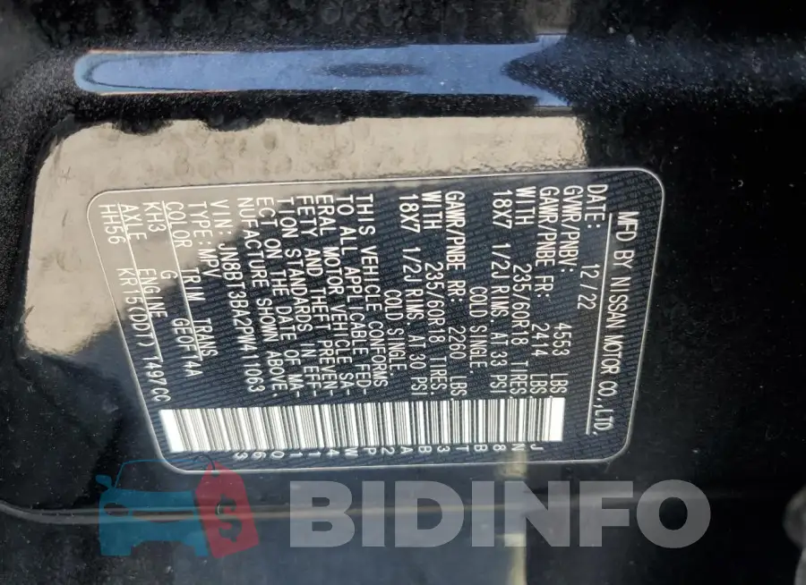 JN8BT3BA2PW411063 Photo# 12