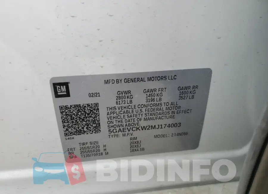 5GAEVCKW2MJ174003 Photo# 13