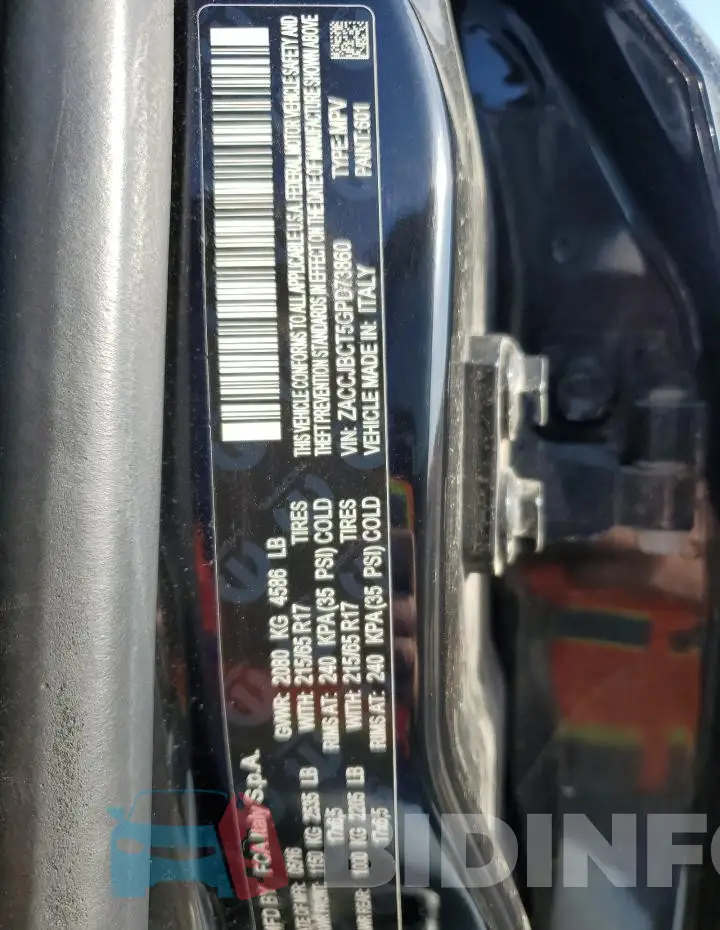 ZACCJBCT5GPD73860 Photo# 13