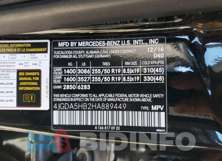 4JGDA5HB2HA889449 Photo# 13