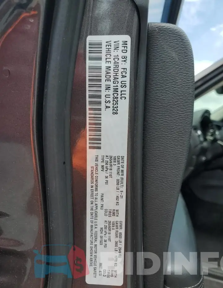1C4RDHAG1MC825328 Photo# 14