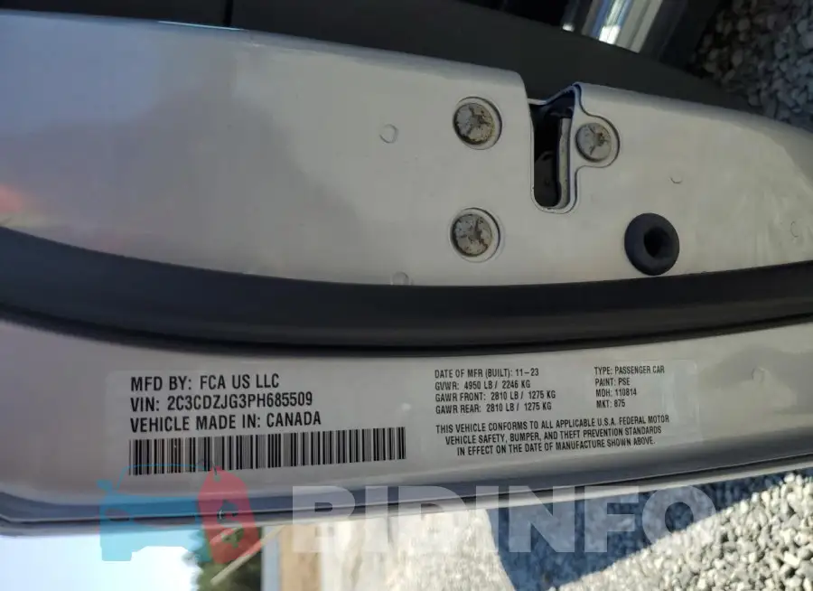 2C3CDZJG3PH685509 Photo# 13