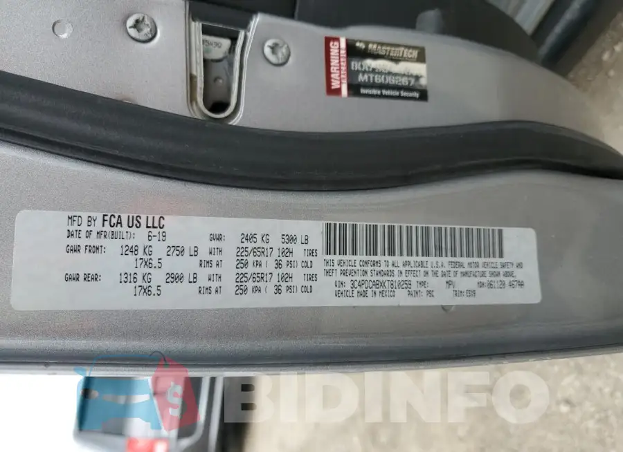 3C4PDCABXKT810259 Photo# 13