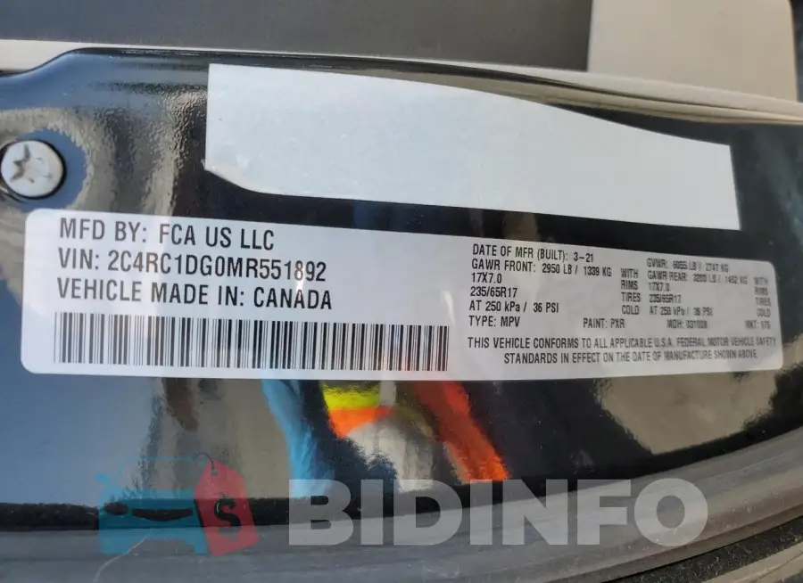2C4RC1DG0MR551892 Photo# 14