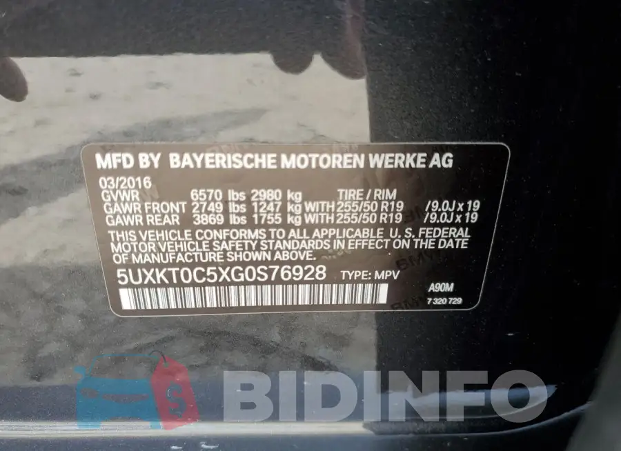 5UXKT0C5XG0S76928 Photo# 13