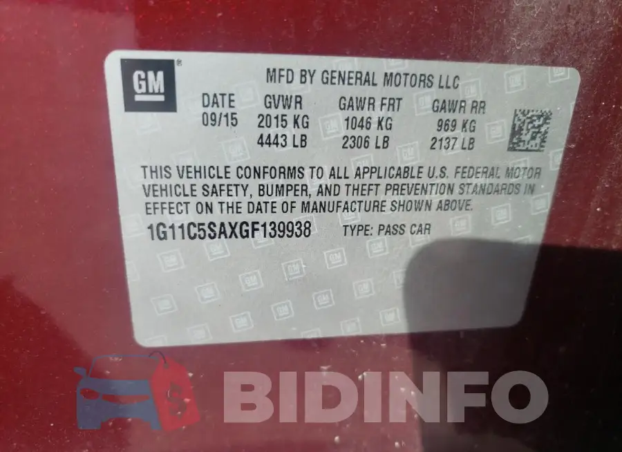 1G11C5SAXGF139938 Photo# 12