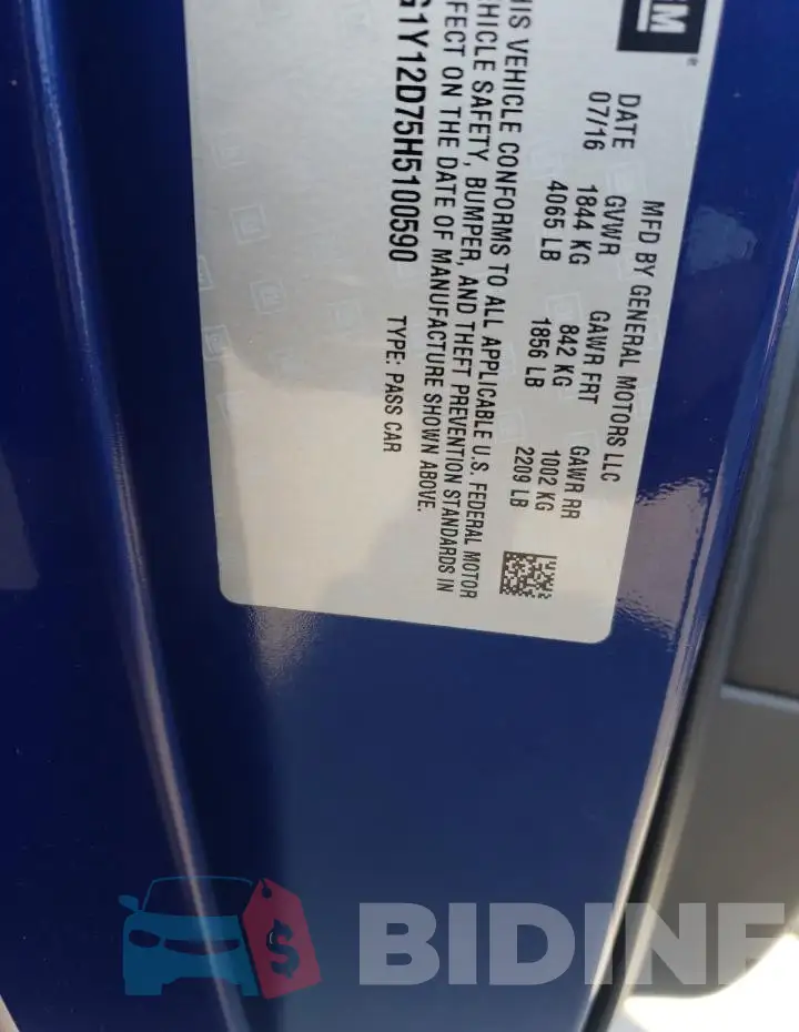 1G1Y12D75H5100590 Photo# 12