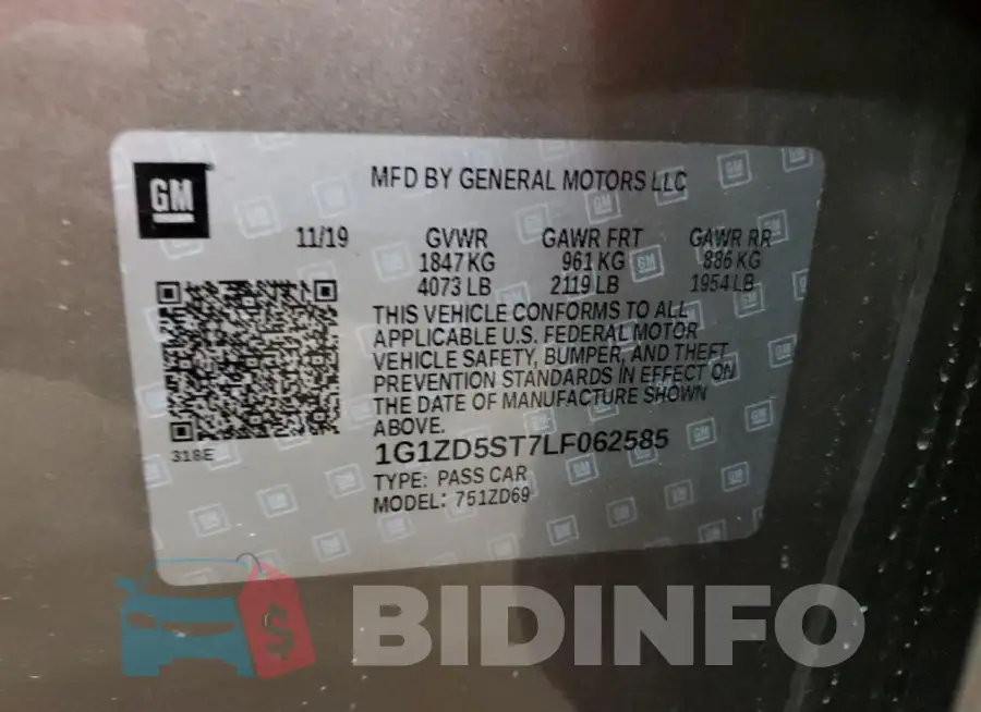 1G1ZD5ST7LF062585 Photo# 12