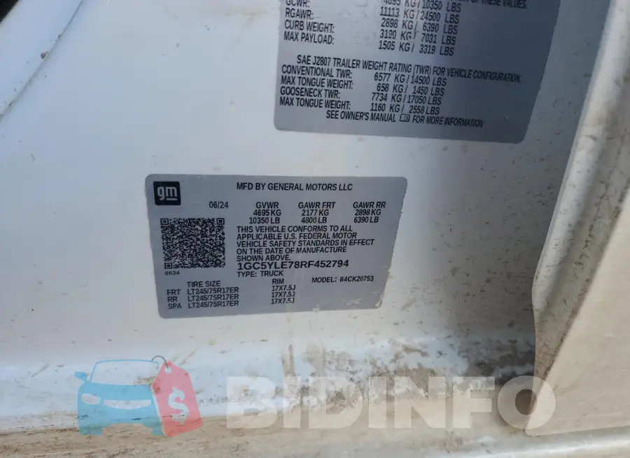 1GC5YLE78RF452794 Photo# 12