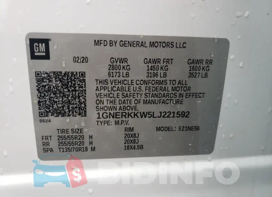 1GNERKKW5LJ221592 Photo# 13