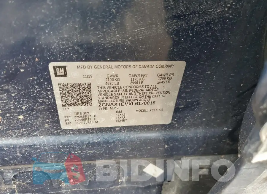 2GNAXTEVXL6170018 Photo# 13