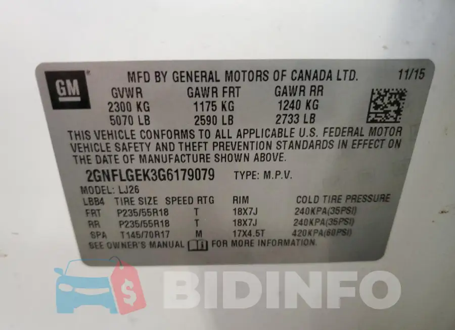 2GNFLGEK3G6179079 Photo# 13