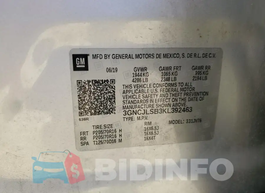 3GNCJLSB3KL392463 Photo# 13