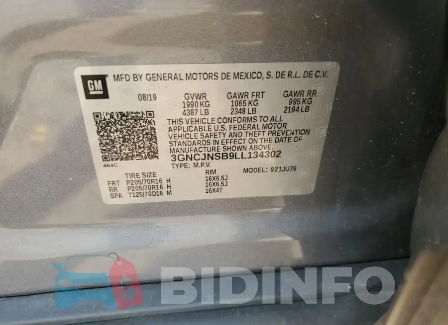 3GNCJNSB9LL134302 Photo# 13