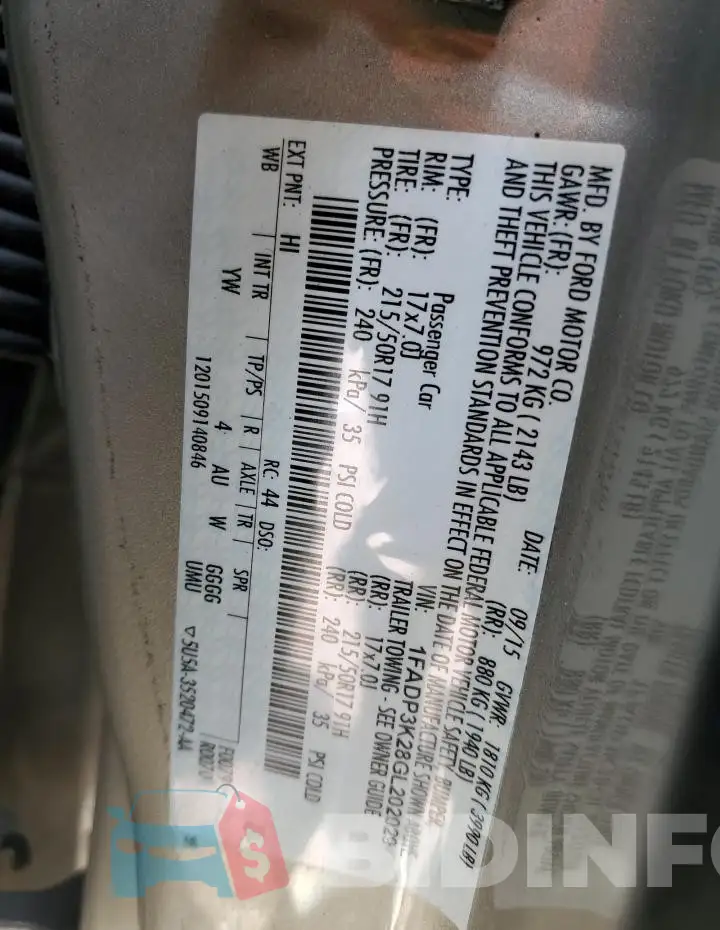 1FADP3K28GL202029 Photo# 12