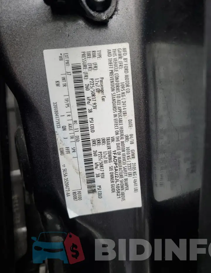 1FADP5AU2JL105821 Photo# 13