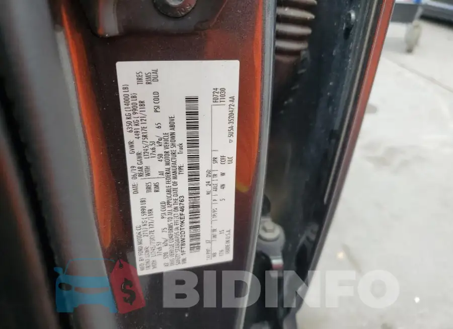 1FT8W3DT0KEF46763 Photo# 12