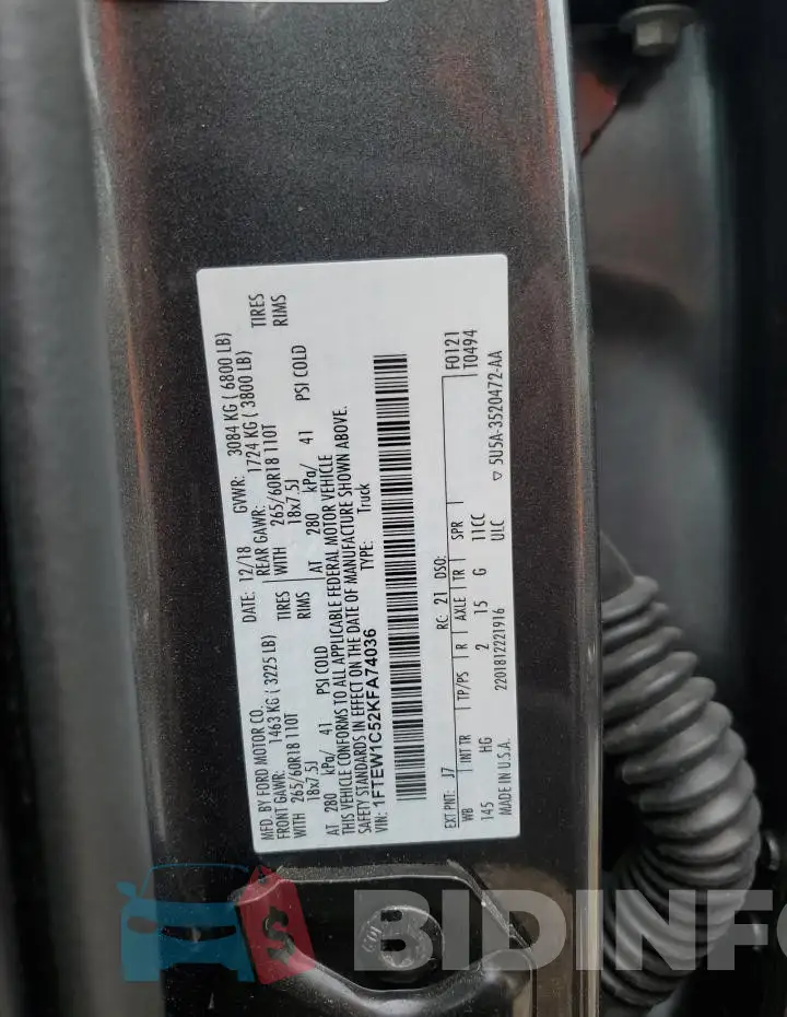 1FTEW1C52KFA74036 Photo# 12