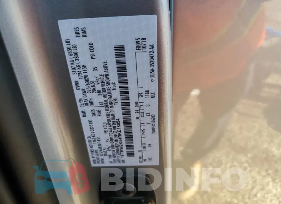 1FTEW2K54RKE18054 Photo# 13