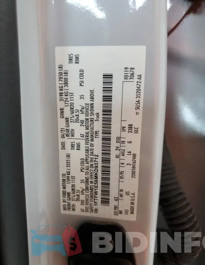 1FTFW1E56MKD93712 Photo# 12