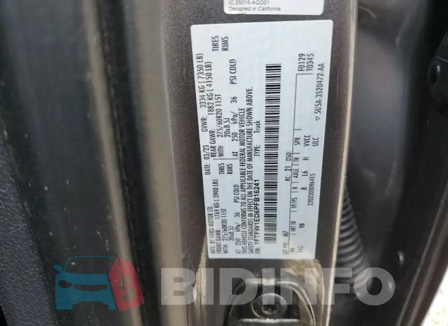 1FTFW1ED6PFB16241 Photo# 13