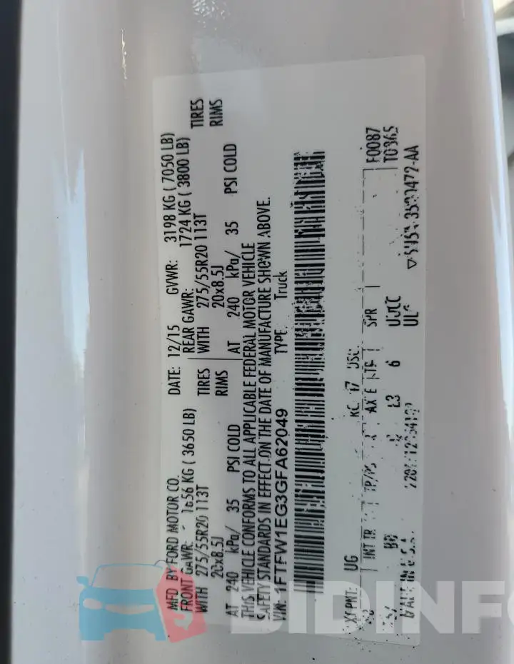 1FTFW1EG3GFA62049 Photo# 12