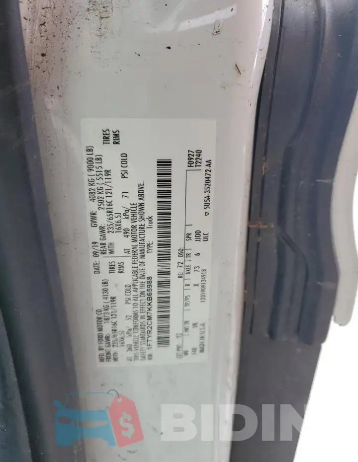 1FTYR2CM7KKB65988 Photo# 13 1FTYR2CM7KKB65988 Photo# 13