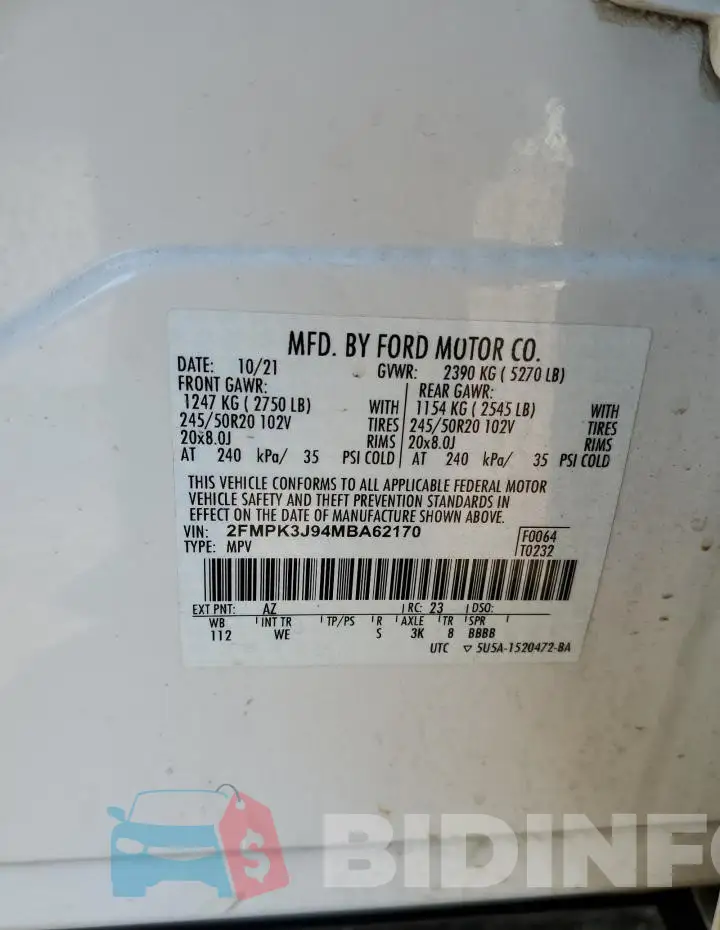 2FMPK3J94MBA62170 Photo# 12