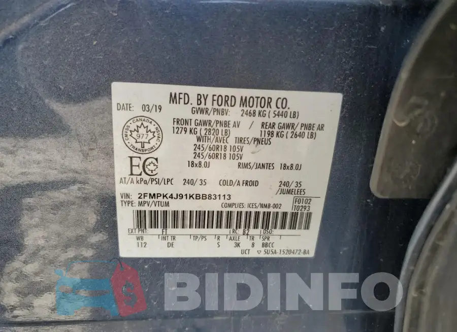 2FMPK4J91KBB83113 Photo# 13