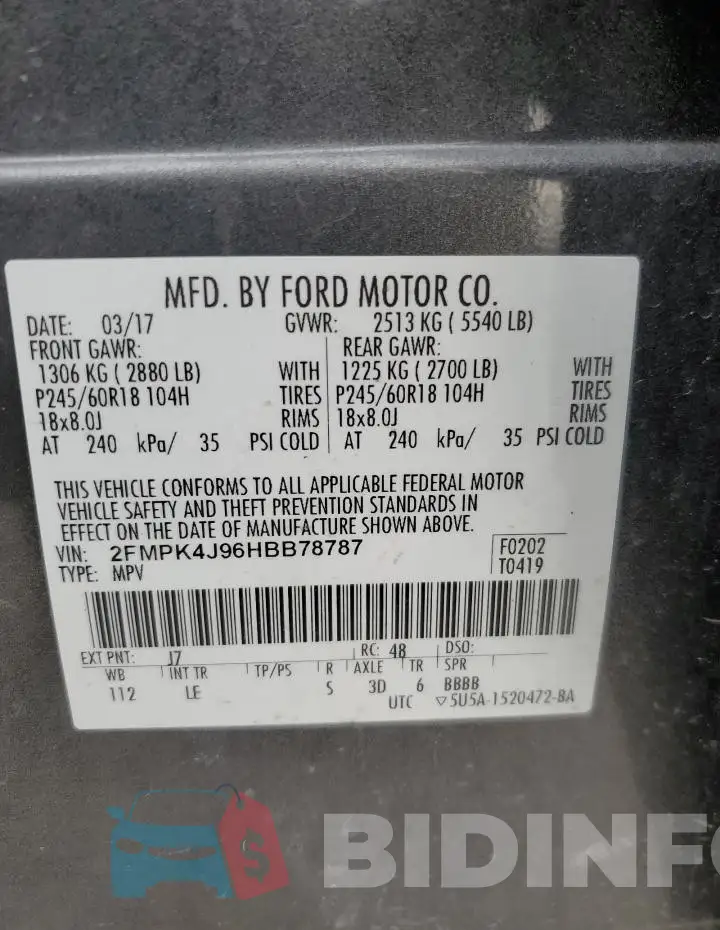 2FMPK4J96HBB78787 Photo# 13