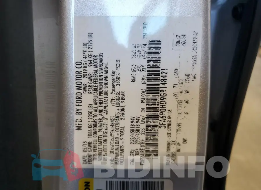 3FA6P0HD9GR148421 Photo# 12