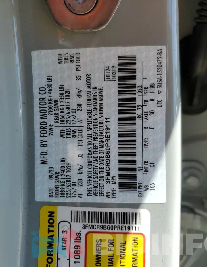 3FMCR9B60PRE19111 Photo# 13