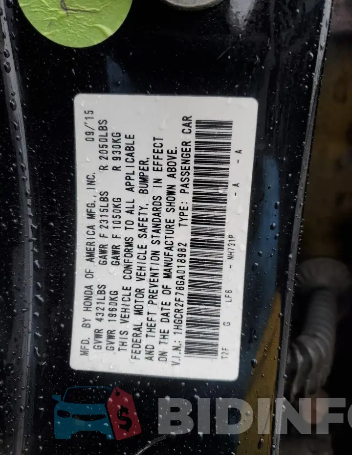 1HGCR2F78GA018982 Photo# 12
