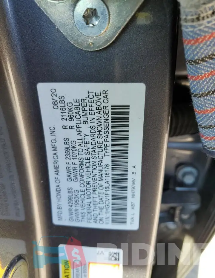 1HGCV1F16LA116176 Photo# 12